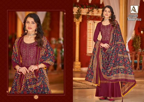 Alok Anurita Zam Self Print Designer Dress Material